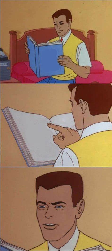 Blank page | Peter Parker Reading a Book | Know Your Meme