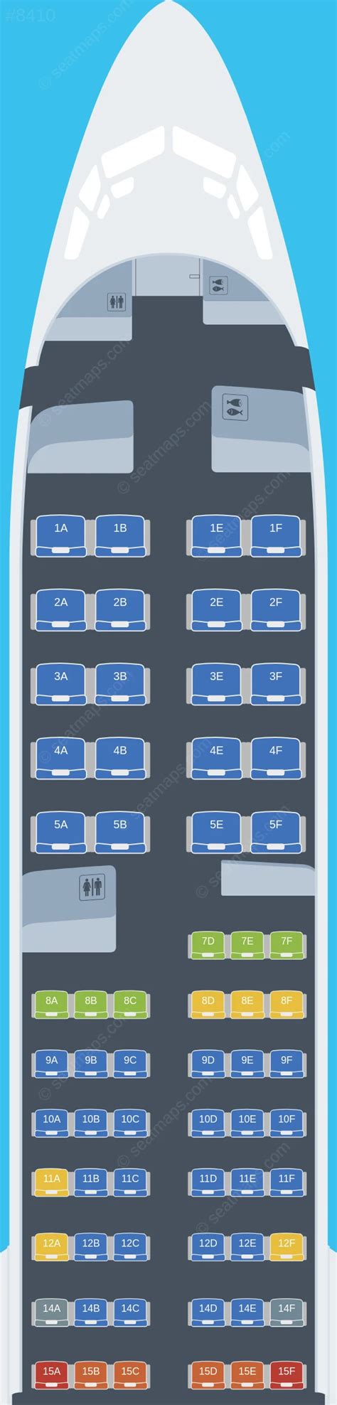 Seat map of United Boeing 737 MAX 9 aircraft