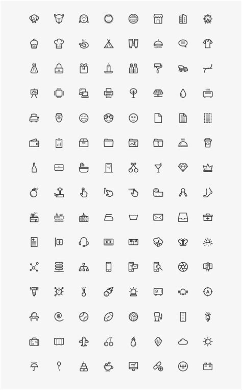 120 Vector Line Icons (SVG, EPS, PNG) | Bypeople