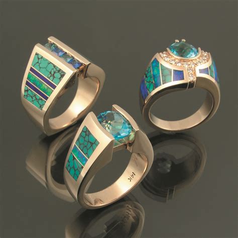 Turquoise Inlay Rings | Turquoise ring engagement, Turquoise rings, Custom ring designs