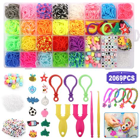 EEEkit Charm Maker Set: 2069pcs Loom Bands, 28 Colors with Accessories ...