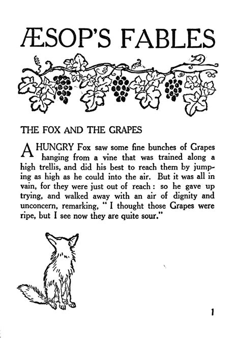 Fox and the Grapes | Aesops fables, Fables worksheets, Fables