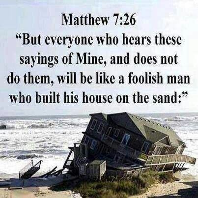 Building A House On Sand Verse In The Bible - House Poster