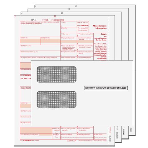 2023 1099-MISC Tax Forms with Envelopes and 1096 Transmittal Forms | 4-part Kit | Pack of 10 ...