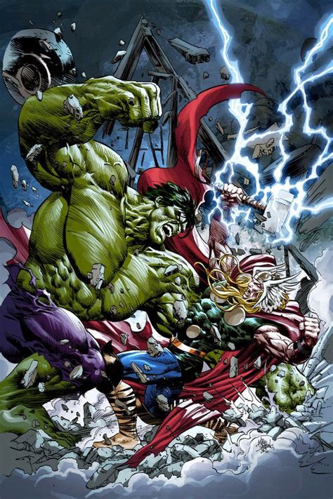 the incredible hulk and other characters fighting in front of an ...