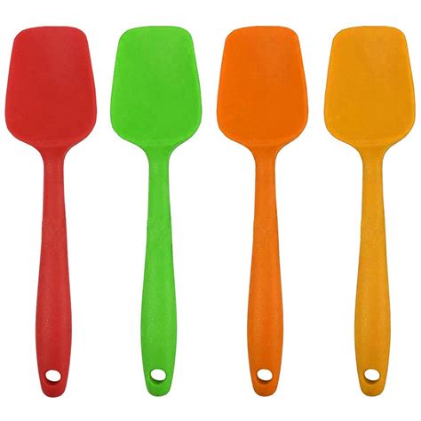 4 Set Silicone Mini Spoon Spatula 2 in1 Non Stick Heat Resistant Scraper Kitchen - Walmart.com ...