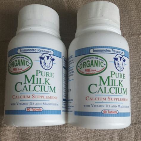 2x ORGANIC PURE MILK CALCIUM SUPPLEMENT WITH VITAMIN D3 AND MAGNESIUM ...