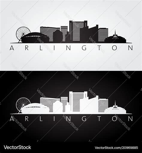 Arlington texas - usa skyline and landmarks Vector Image