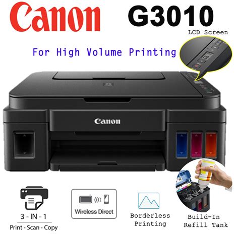 Canon G3010 Ink Tank Printer- [Print | Scan | Copy | Wireless | One ...