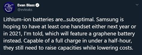 Graphene Batteries Could Debut in a Samsung Handset Two Years From Now, Reveals Tipster