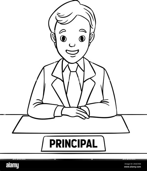 School Principal Isolated Coloring Page for Kids Stock Vector Image & Art - Alamy