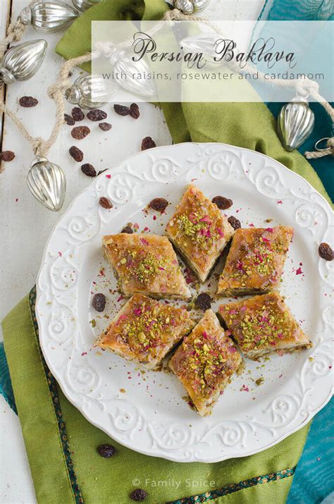 Persian Baklava with Raisins, Pistachios and Almonds - Family Spice