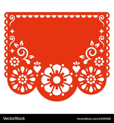 Papel picado template design with flowers Vector Image