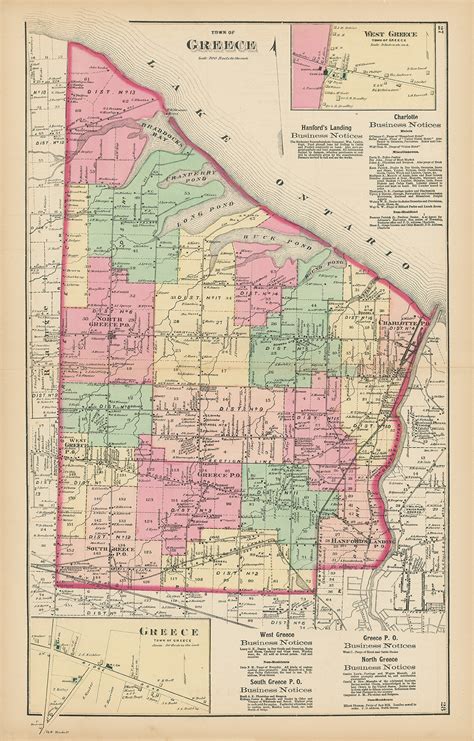 Town of GREECE, New York 1872 Map