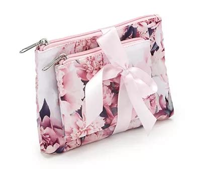 Modella Allegro Pink Floral 2-Piece Cosmetic Bag Set | Big Lots