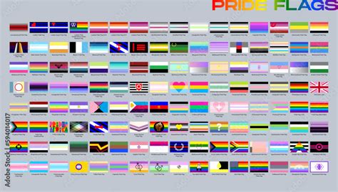 LGBT sexual identity pride flags gender collection. Flag of gay, lesbian, transgender, bisexual ...