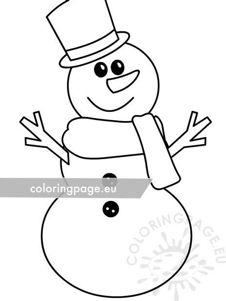 Snowman with hat and scarf – Coloring Page