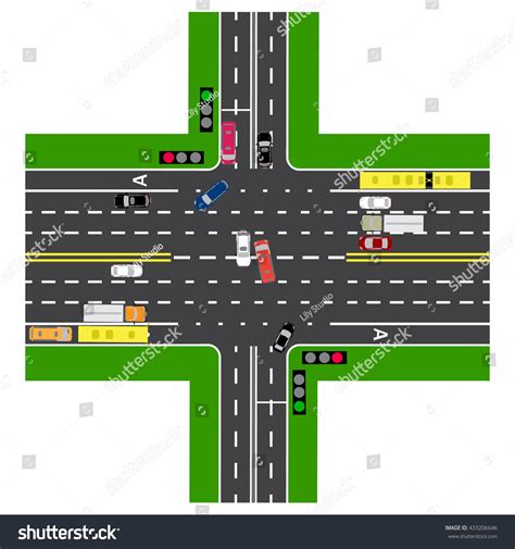 Most Highway Intersection Road Cars Traffic Stock Vector (Royalty Free ...