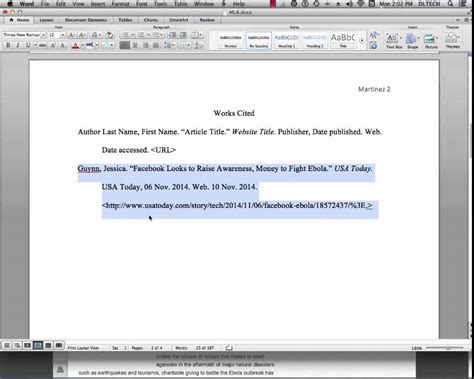 MLA Citation & in Text Citation with Web Source - YouTube