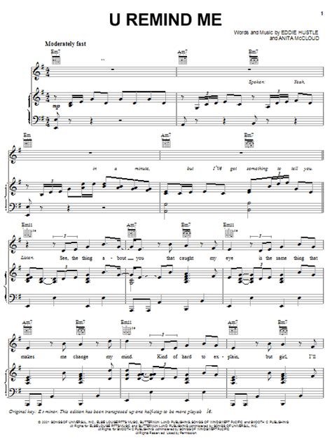 U Remind Me | Sheet Music Direct