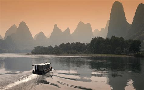 Li River at Dusk in Guilin, China Wallpapers - HD Wallpapers 48625