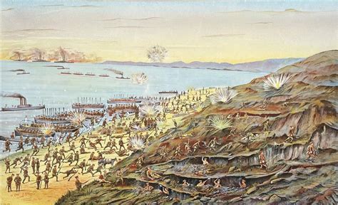 T. F. Nichols | Anzac Cove, Gallipoli, Landing at the New Zealanders at 9.30 am, April 25 (1918 ...