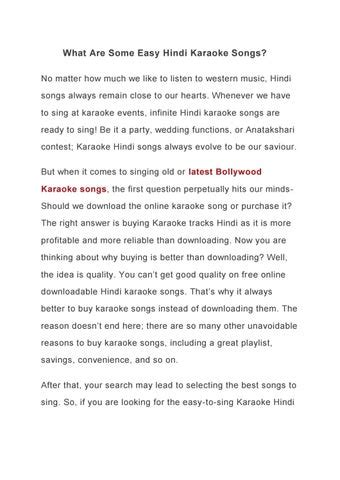 What Are Some Easy Hindi Karaoke Songs? by Hindi Karaoke Shop - Issuu