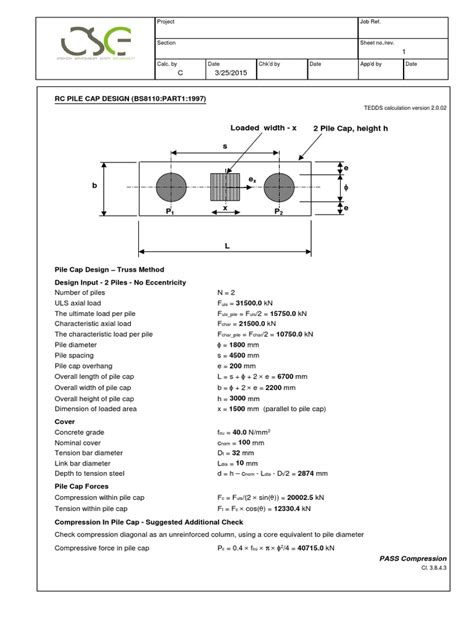 Pile CAP Design Example + 2 piles | Deep Foundation | Structural Engineering