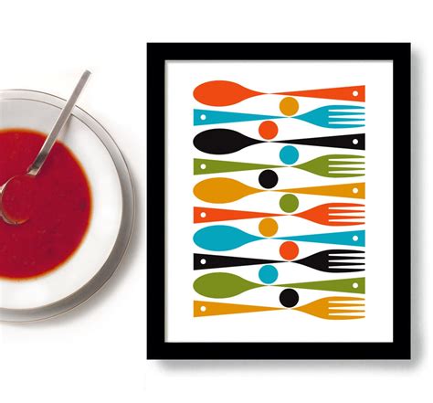 Kitchen Art Print Mid Century Modern Kitchen Decor by DexMex