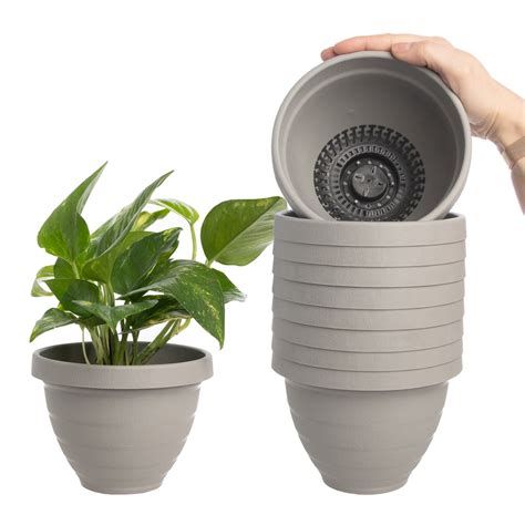 HC Companies 6" Outdoor Indoor Plastic Self Watering Planters, 10 Pack - Walmart.com