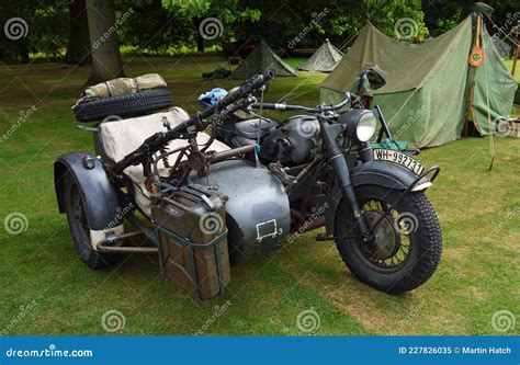 World War 2 BMW R71 Motorcycle and Sidecar with Machine Gun. Editorial ...