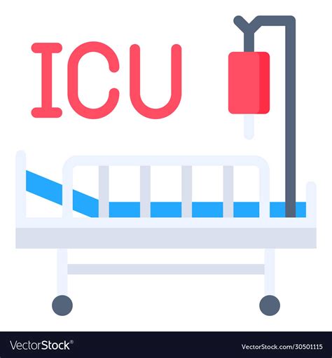 Intensive care unit flat style icon Royalty Free Vector