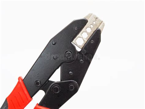 Hand Crimping Tool for Electric Cable Connectors. Stock Image - Image ...