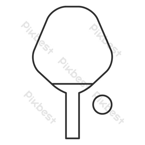 Ping Pong Bet And Ball Linear Vector Icon PNG Images | EPS Free ...