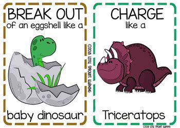 Dinosaur Movement Cards (Transition Activity or Brain Breaks) | TpT