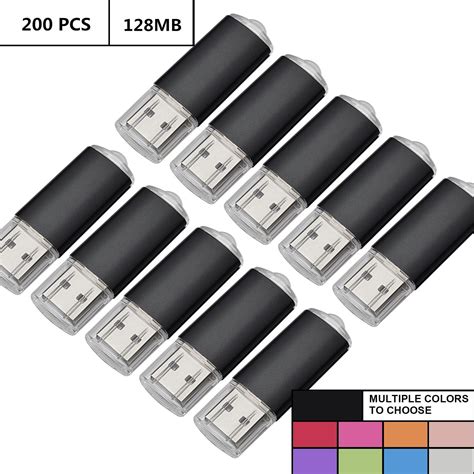 Black Bulk 128MB USB Flash Drives Rectangle USB 2.0 Pen Drives Enough Memory Sticks For Computer ...