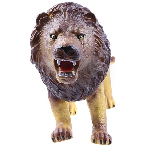 Africa Lion Action Toy Figure Lifelike African Jungle Animal Kingdom Roaring Lion Model Soft ...