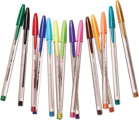 Bic stylo bille Cristal Multicolour, étui de 15 pièces en couleurs assorties bij VindiQ Office