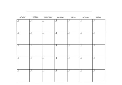 Blank Monthly Calendar printable - Etsy