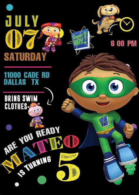 Super Why Birthday Party Invitation 2 | Amazing Invite