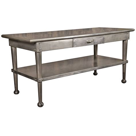 Vintage Stainless Steel Kitchen Table | From a unique collection of ...