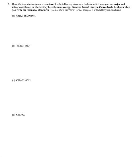 Solved Draw the important resonance structures for the | Chegg.com