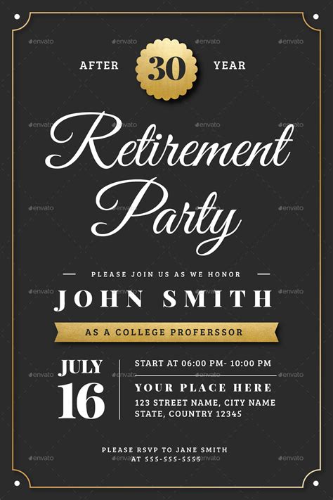 Retirement Invitations Templates