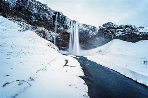 Premium Photo | Iceland seljalandsfoss waterfall winter in iceland seljalandsfoss waterfall in ...