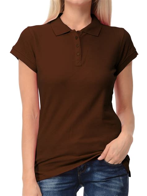 Basico Women Junior's Short Sleeve Slim Fit Polo Shirt 100% Cotton - Walmart.com