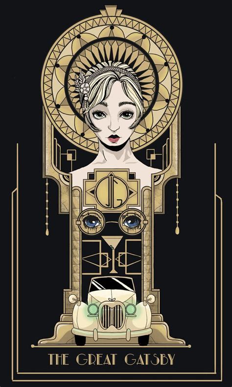 illustration the great gatsby art deco gold and black | Art deco posters, Gatsby art, Great ...