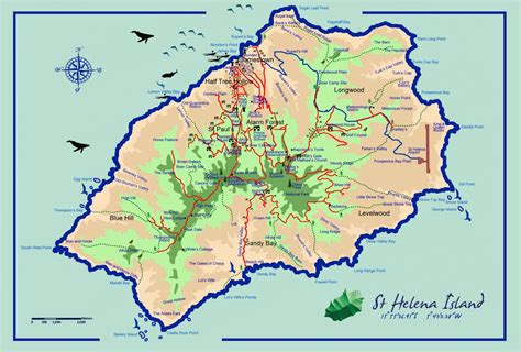 Large detailed tourist map of St. Helena Island | St. Helena | Africa ...