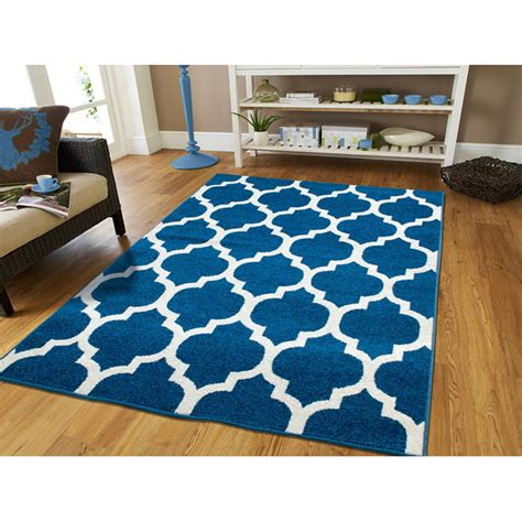 Large Modern Area Rugs8x10 Ctemporary Blue Rug For Living Room 8x11 ...