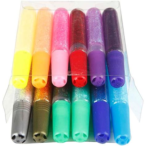 Glitter Glue - Assortment, 10 ml, 12 Asstd - CC31800 | Craftsuprint