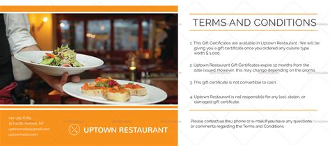 Restaurant Gift Certificate Design Template in PSD, Word, Publisher, Illustrator, InDesign